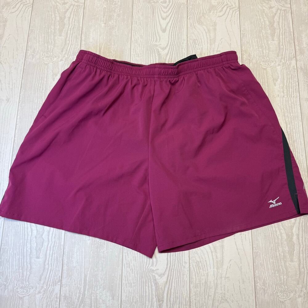 Mizuno Men's Running Shorts Size Large Built-In Brief Zip Pocket